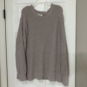 Zenana Outfitters Textured Knit Sweater in Light Taupe